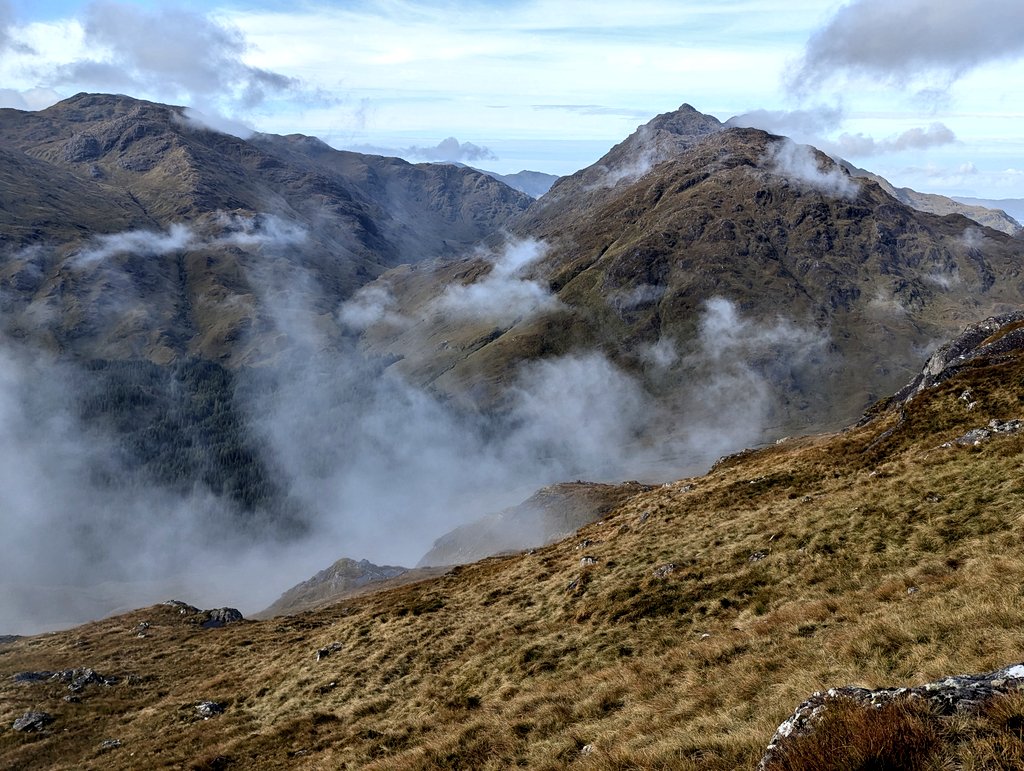 Spent a day getting attacked by deer keds in the mountains above Loch Arkaig, on the edge of the Rough Grounds of Knoydart. Views over to the Small Isles and back towards Loch Cuaich. Most of my family that lived in these glens were evicted from here in 1804. Lochaber no more.
