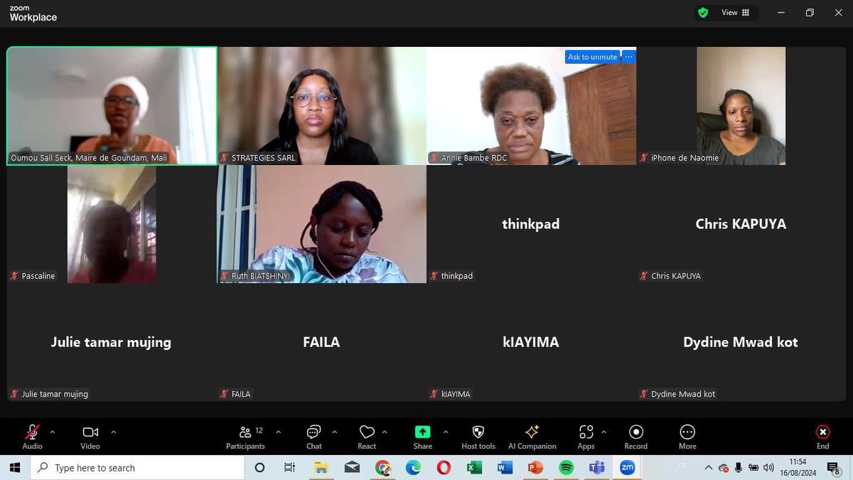 Le 16 août, j'ai partagé mon expérience de femme Maire et élue locale avec des femmes congolaises qui se préparent pour les élections locales en RDC.
Co-organisée  par la GIZ et Stratégie, portait sur « Promotion de Démocratie Locale et Appui au Dialogue Social »