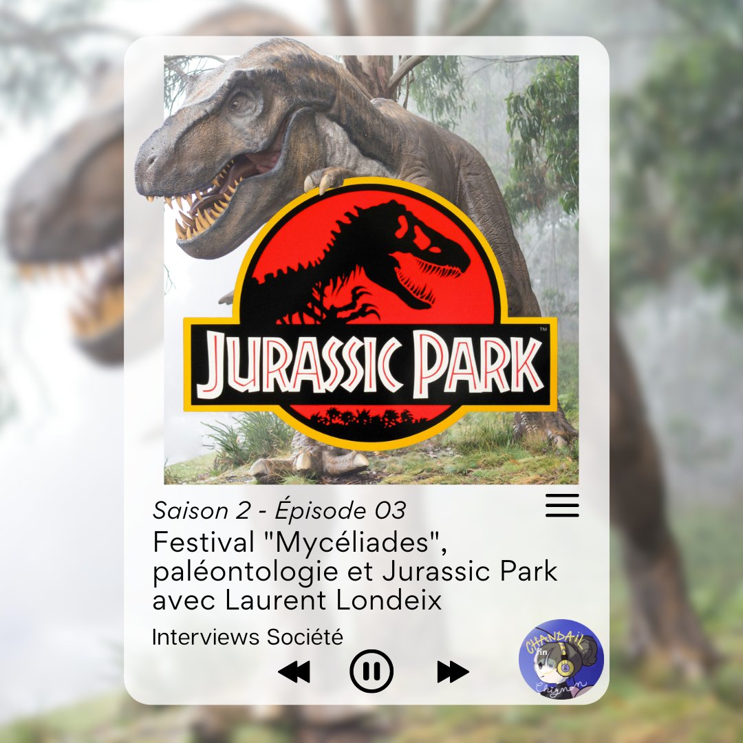 MediathequeSMJ's tweet photo. 1/2 [PODCAST CHANDAIL &amp; CHIGNON® – Saison 2 Épisode 03] Festival "Mycéliades", paléontologie et Jurassic Park avec Laurent Londeix 🎥🌴🦕 
👉 Épisode à écouter sur toutes vos plateformes d’écoute : https://t.co/bOn6iskSw4 https://t.co/idnsvi8Unl