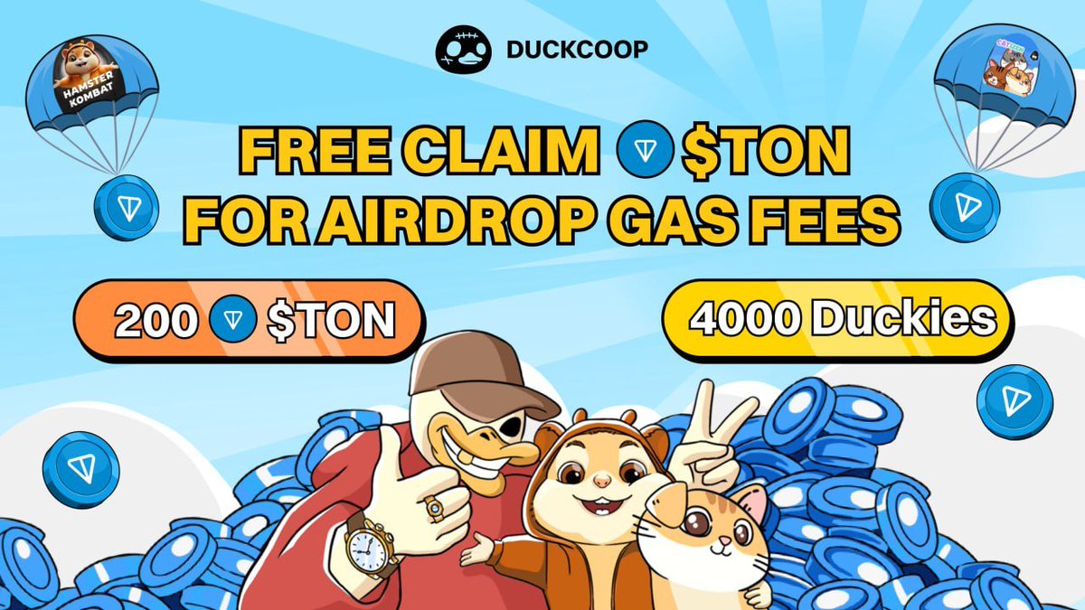 🔥 New Update: 200 $TON Rewards for 4000 Lucky Duckies 🦆

Whoa, we’ve got over 80,000 duckies in this event! Big shoutout to all you amazing ducks! 🤩

To help more of you grab the $TON rewards for gas fees to claim the $CATI and $HMSTR Airdrops, we’ve made a few small updates.