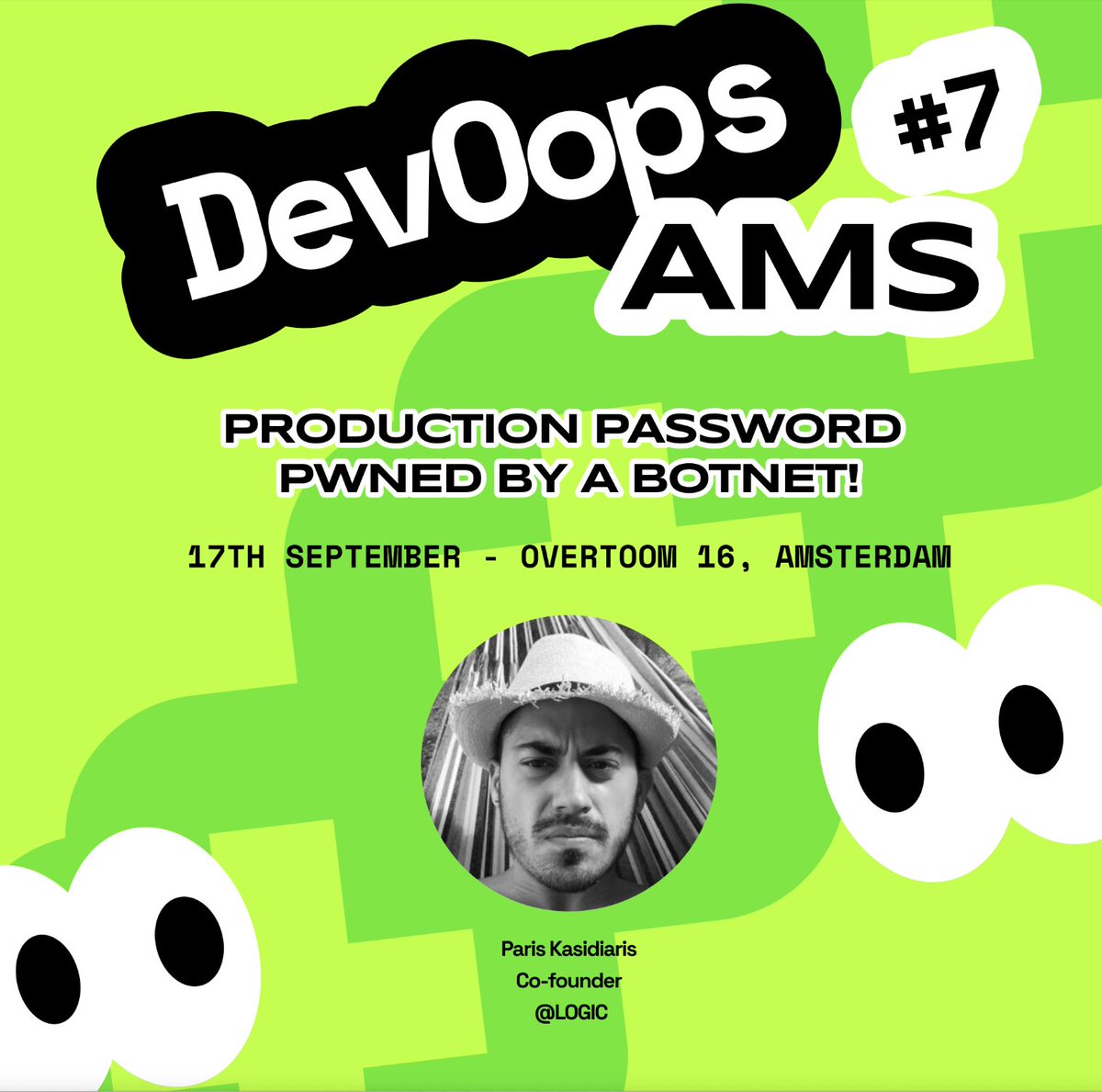 withlogicco's tweet photo. 🇳🇱 Ready for #DevOops Amsterdam?
🎉Join us today at @fiberplane HQ for @pariskasid's talk on "Production Password Pwned by a #Botnet!" Find out how a simple bot turned our day upside down by taking over @SourceLair's production server and what we did to fix it! https://t.co/6zqmrbdIId