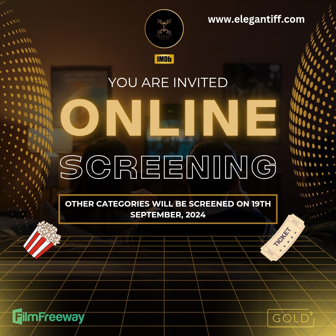 elegantiff's tweet photo. 🎬 **Screening Now LIVE!** 🎥

Your film is on the big screen! 🌟 Join the **Elegant International Film Festival** for a thrilling online premiere. Don't miss your chance to witness the best in cinema! 🍿🎞️

🏆 Right now, we're screening:
- Best Short Film 🎥
- Best Documentary 📽️
- Best Experimental 🎬
- Best Actor/Actress 👥
- Best Horror 👻
- Best Animation 🐾
- Best Narrative Feature 📜
- Best Original Music 🎶
- Best Director 🎬
- Best Music Video 🎧

🎟️ Join us for this exciting online event and be part of the cinematic magic

Website : https://t.co/DDYNzmvT2t

Other categories will be screened on 19th September, 2024.

#FilmScreening #OnlineEvent
