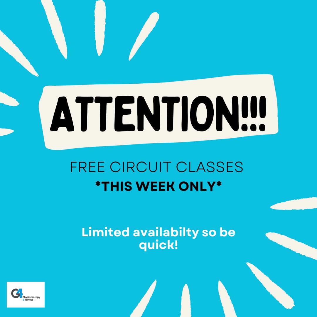 G4PhysioFitness's tweet image. Contact us on 01625 251 657 or email us at wilmslow@g4physio.co.uk to book your place.

Weds 18th | Fri 20th
9:30 am - 10:30 am

#freeclass #circuittraining #wilmslow