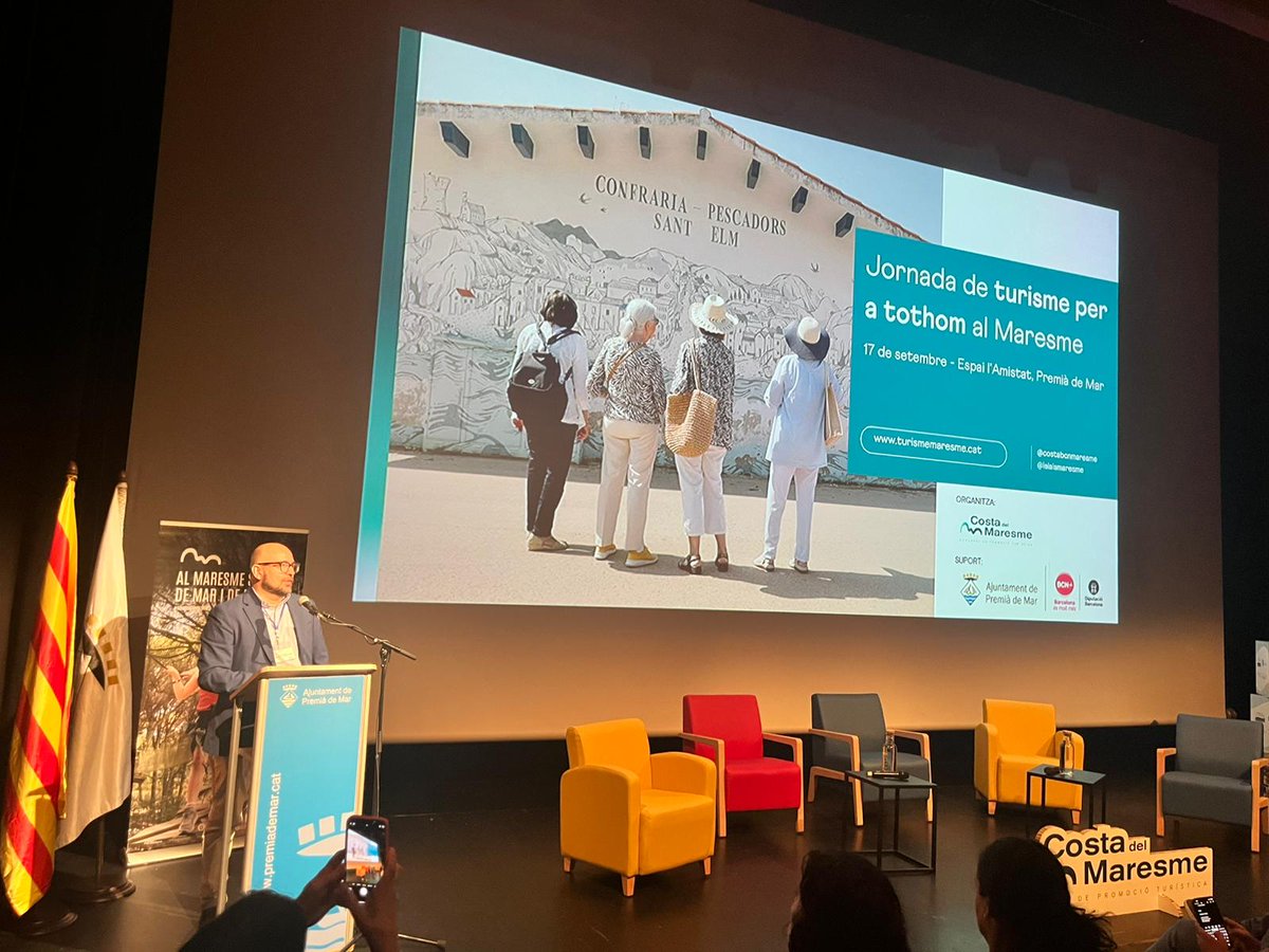 Avui som a Premià de Mar a la Jornada de Turisme per a Tothom que organitza <a href="/CostaBcnMaresme/">Costa Bcn-Maresme</a>
Ponències inspiracionals, experiències i casos d'èxit i una taula rodona amb experts ens esperen per poder avançar cap a un mode turístic més accessible i inclusiu <a href="/AjArenys/">Aj. Arenys de Mar</a> <a href="/BCNmoltmes/">Barcelona és molt més</a>