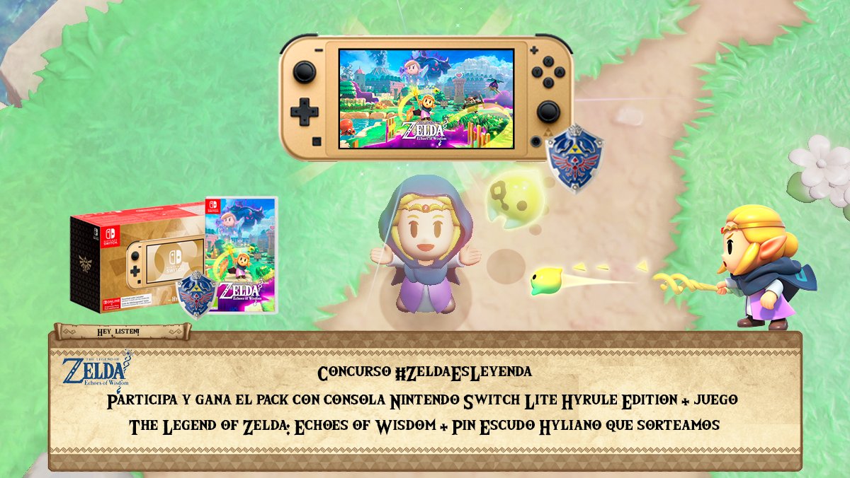 JuegosADN's tweet image. 🔥¡Gana un pack de Zelda Echoes of Wisdom + Nintendo Switch Lite + Un pin especial del Escudo Hyliano:

✅Sigue a @JuegosADN
✅ Haz RT a este tweet
✅ Responde usando #ZeldaEsLeyenda y cuéntanos qué es lo que más ganas tienes de explorar de lo que se ha visto.

🍀Ganador 18/09