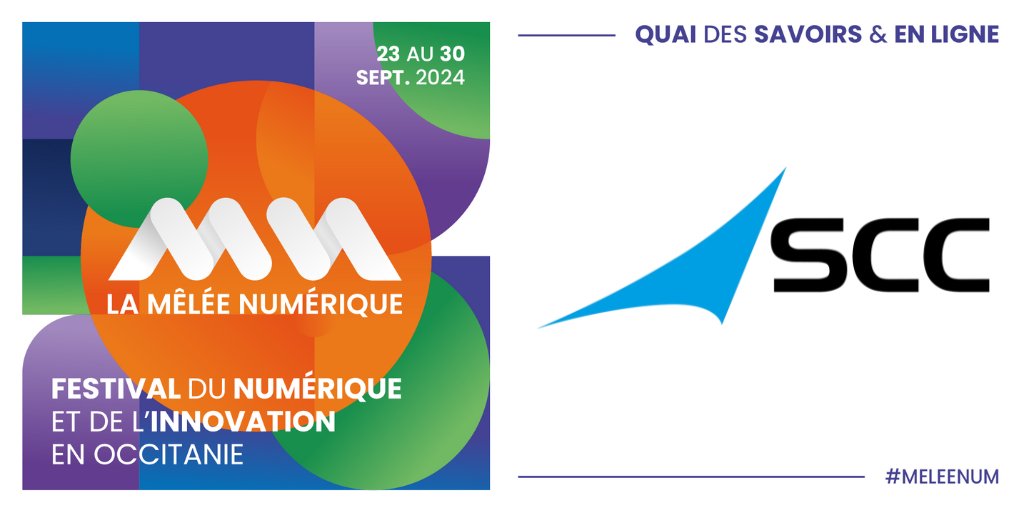 Nous sommes ravis de vous annoncer la présence du @scc_info notre partenaire lors de La Mêlée Numérique 2024 ! 🙏 
Rendez-vous du 23 au 30 septembre pour l'événement incontournable en Occitanie ! 
Inscription gratuite : swll.to/meleenum

#MeleeNum  #toulouse