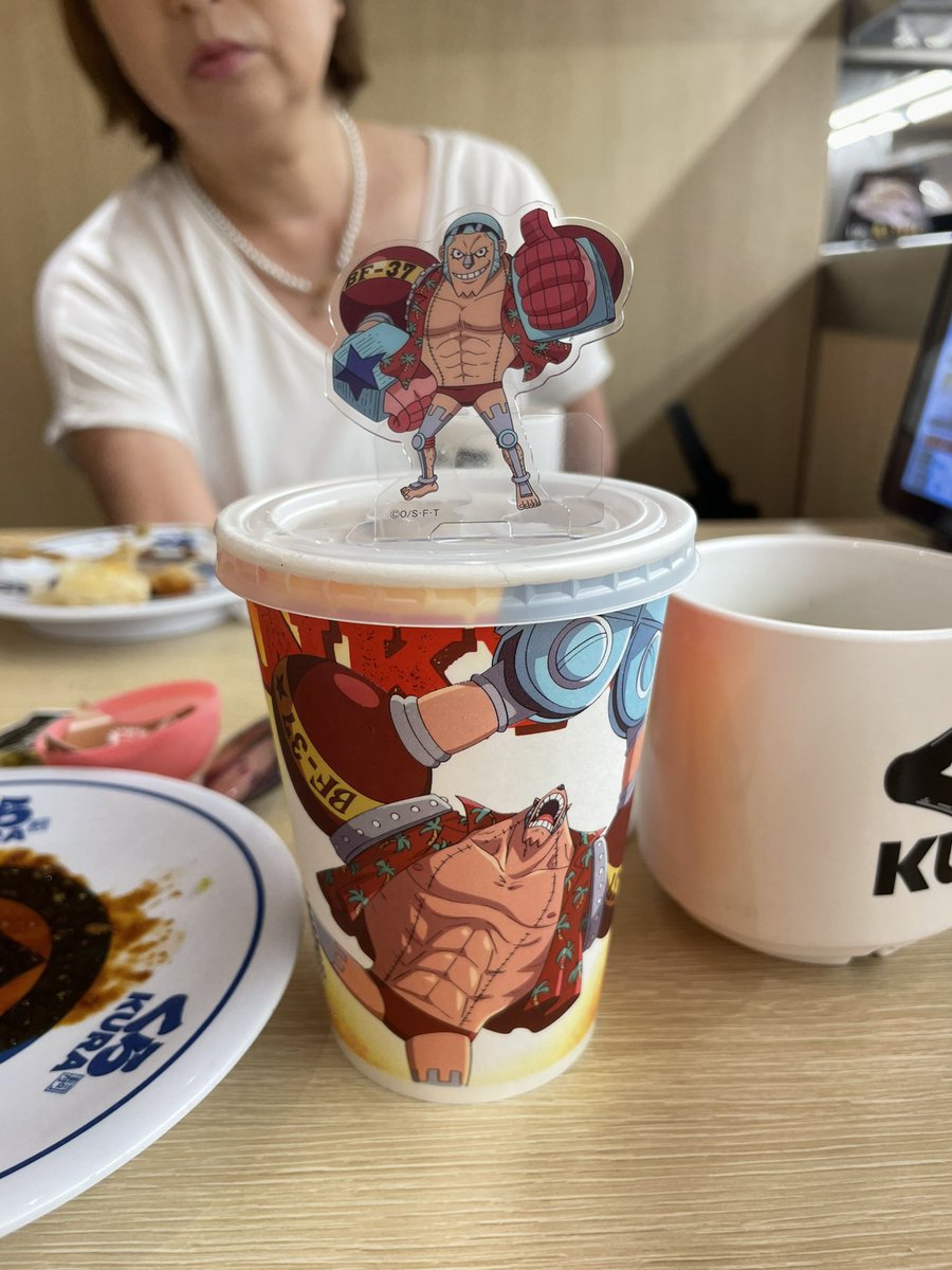 SharpAsALie's tweet image. //Rolls in here to show the one piece themed stuff i got in Kura Sushi Japan 👀