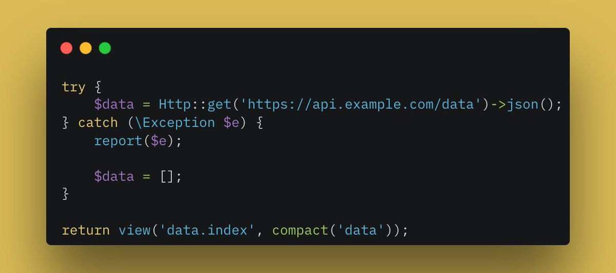 🧱 Laravel Tip

Never Miss an Error with report()

Use report() inside try-catch blocks to log exceptions via the exception handler without disrupting users. Keep your app running smoothly while properly recording errors.