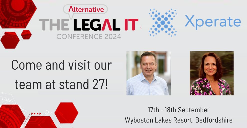 The Alternative Legal IT Conference officially begins today. Will you be attending?

We'd love to speak to as many people as we can so get in touch with us today if you'd like to have a chat. 

#jointhealternative #LegalIT2024 #Xperate #legaltech #legalevent