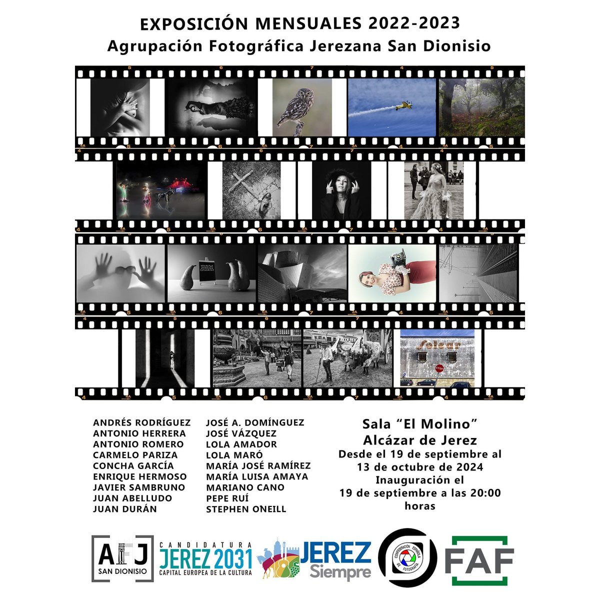 andthemurder's tweet image. In Jerez this week? Then check out the work by @typechap at this exhibition!

Estimado socio el próximo día 19 de septiembre dará comienzo el curso 2024-25 con la inauguración de la exposición de los mensuales 2022-23 en la sala &quot;El Molino&quot; del Alcázar de Jerez a las 20:00 horas.