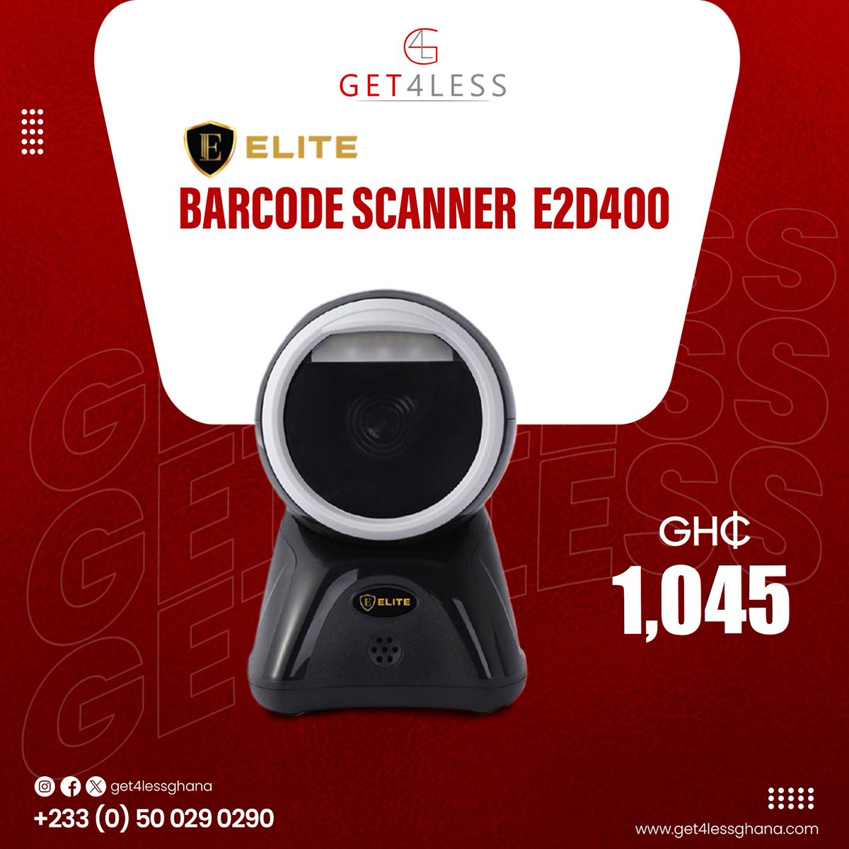 Get4lessGhana's tweet image. Streamline your business with G4L’s Elite Barcode Scanners! From wired to wireless models, we have the perfect solution for fast and efficient scanning. 🐽
#Get4LessGhana #Elite #BarcodeScanner #Scanner #TechForBusiness #BusinessSoutions #FastScanning
#onlineshopping #explore