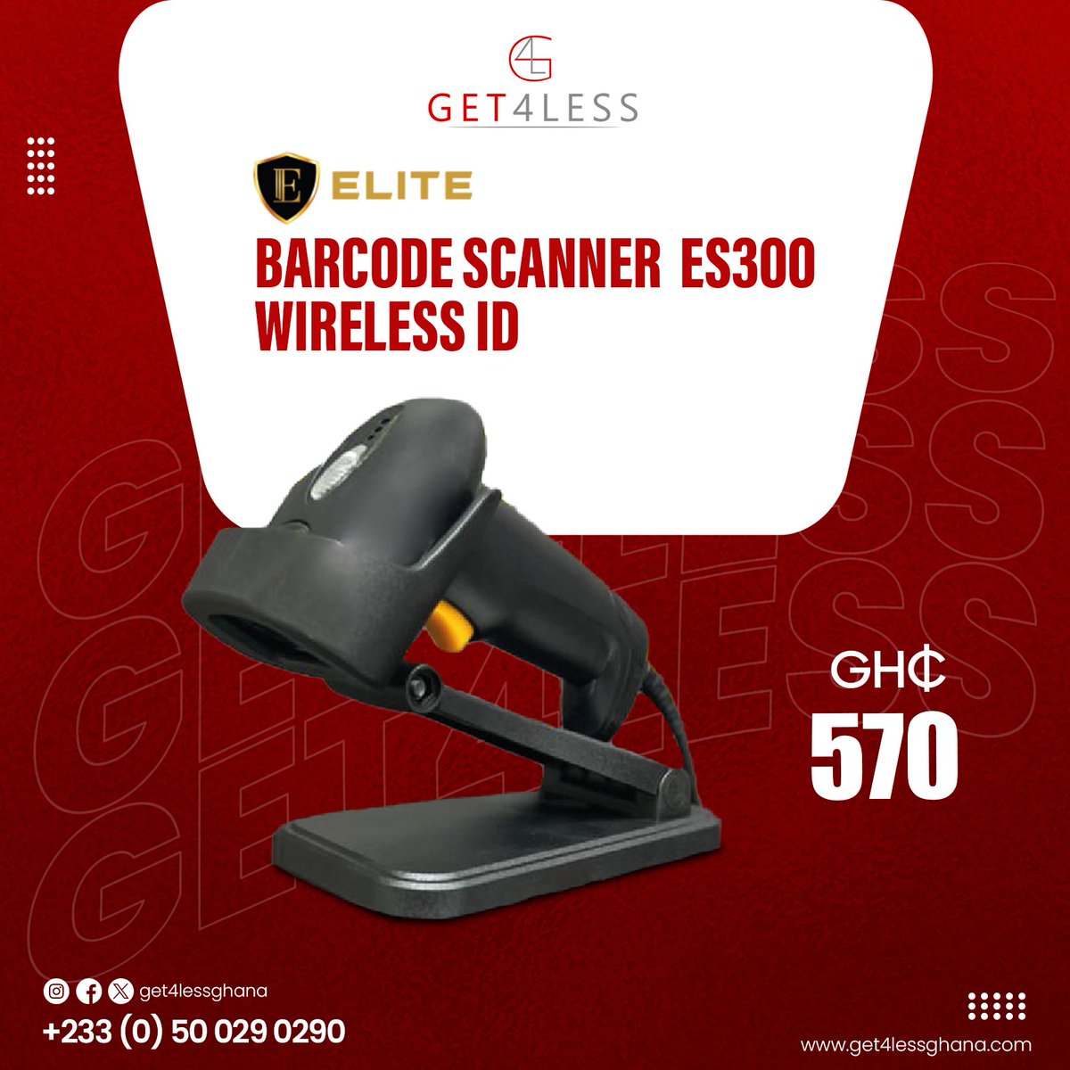 Get4lessGhana's tweet image. Streamline your business with G4L’s Elite Barcode Scanners! From wired to wireless models, we have the perfect solution for fast and efficient scanning. 🐽
#Get4LessGhana #Elite #BarcodeScanner #Scanner #TechForBusiness #BusinessSoutions #FastScanning
#onlineshopping #explore