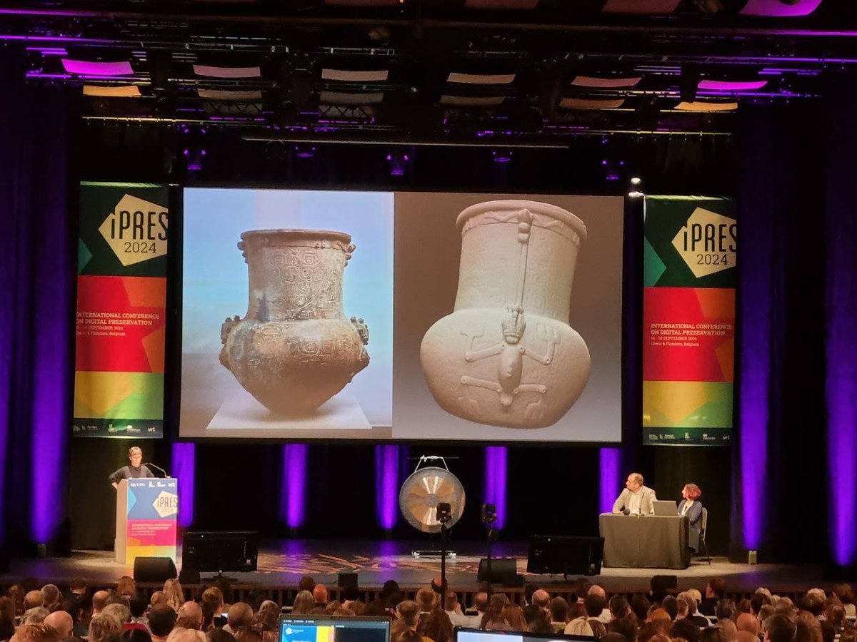 The keynote of Claire Warnier opens #ipres2024: 'data ghosts' of destroyed objects used as a possibilty to challenge Western concepts of original and conservation.