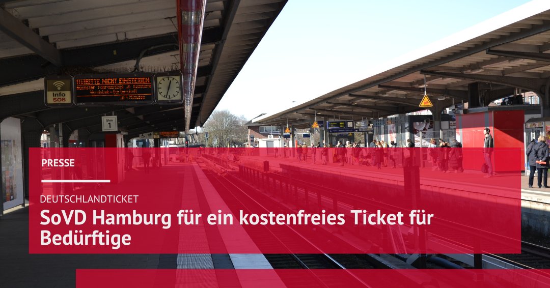 Ein teureres #Deutschlandticket? Für viele, die mit dem Nötigsten auskommen müssen, wäre das ein harter Schlag! <a href="/KlausWicher/">klaus.wicher</a> fordert: Das Ticket sollte für Bedürftige kostenlos sein! Freiheit &amp; Unabhängigkeit dürfen nicht vom Geldbeutel abhängen.
sovd-hh.de/news-service/a…