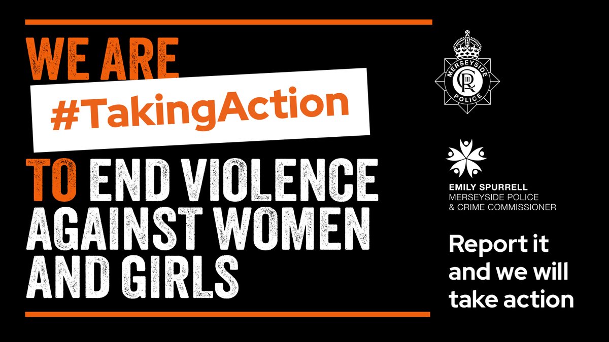 MerseyPolice's tweet image. Today, we’ve launched our #TakingAction campaign with @MerseysidePCC which puts the voices of women and girls at the heart of our work to tackle Violence Against Women and Girls (VAWG) 🧡

We spoke to 4,000 women and girls to understand how safe they feel in the places they live,