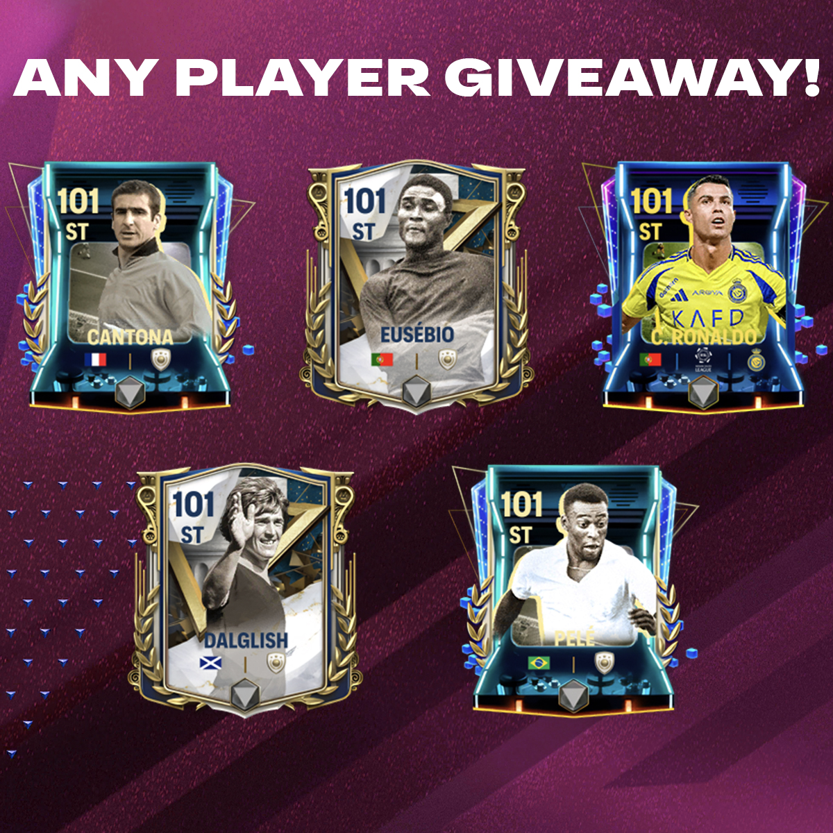 FC MOBILE Giveaway Alert!

Follow these steps to participate:

1. Follow @rkreddyEAFC

2. Subscribe to youtube.com/@rkreddy

3. Comment any player (any rating) you want for your team

4. Retweet &amp; Like This Post  
#fcmobile