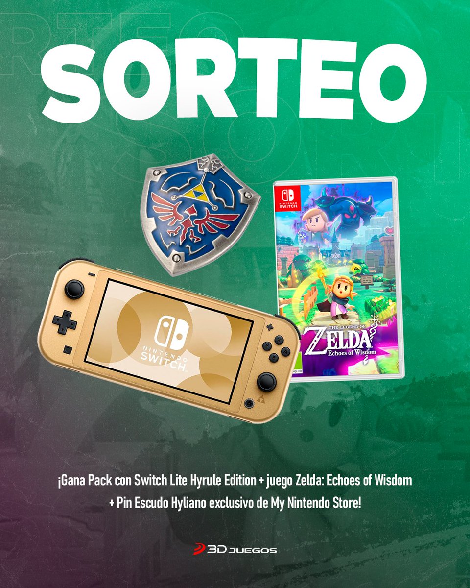 3djuegos's tweet image. SORTEO ⭐ ¡Llévate este pack de 'Zelda: Echoes of Wisdom' con juego, consola y pin exclusivo!

🔸 Sigue @3djuegos 
🔸 RT este tuit
🔸 Usa #ZeldaEsLeyenda y dinos qué es lo que tienes más ganas de explorar del juego

Solo España y hasta hoy 23:59*