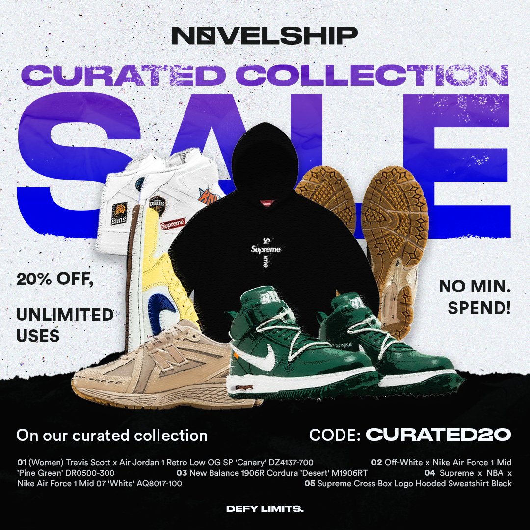 Novelship's tweet image. Curated Collection Sale is here! 🛍️ From 19-21 Sept, discover exclusive, handpicked pieces. Don’t miss out—limited time only!
-
👉novelship.com/news/curated-c…
-
#Novelship #CuratedCollection
#ShopNow #Sale