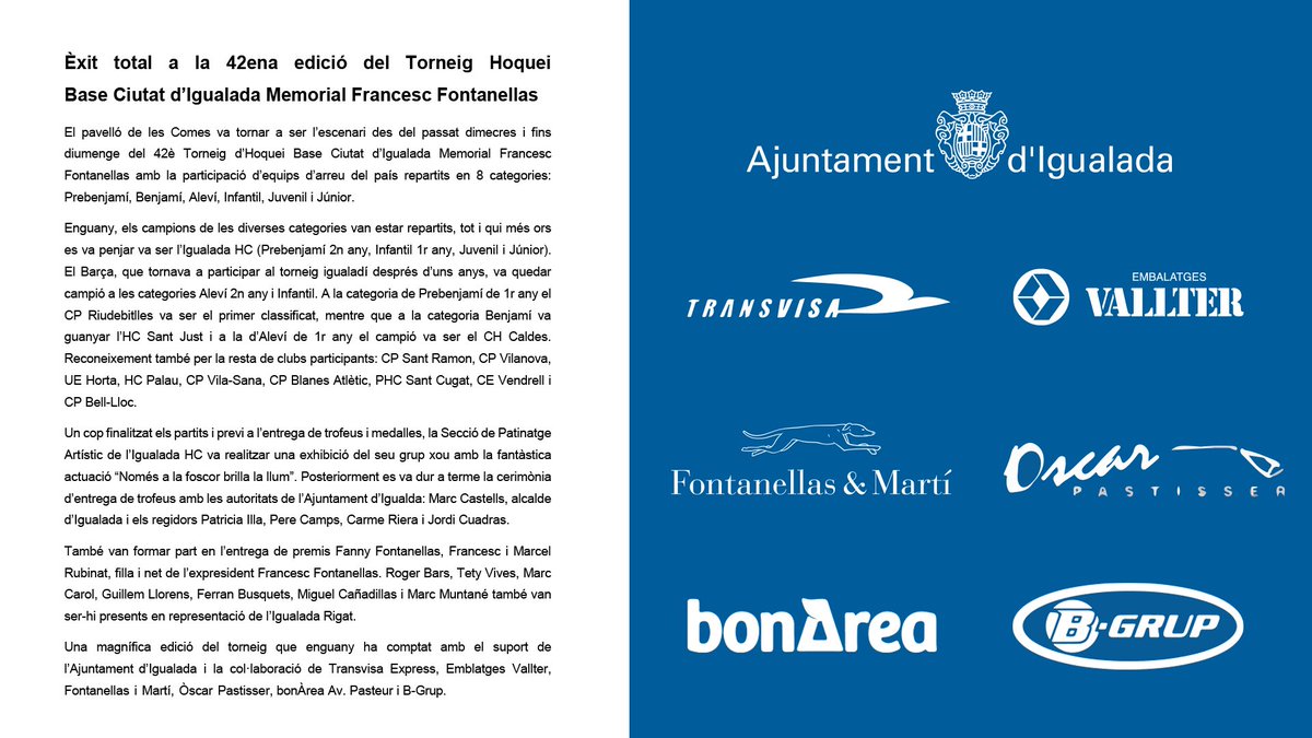 Igualada Hoquei Club tweet media