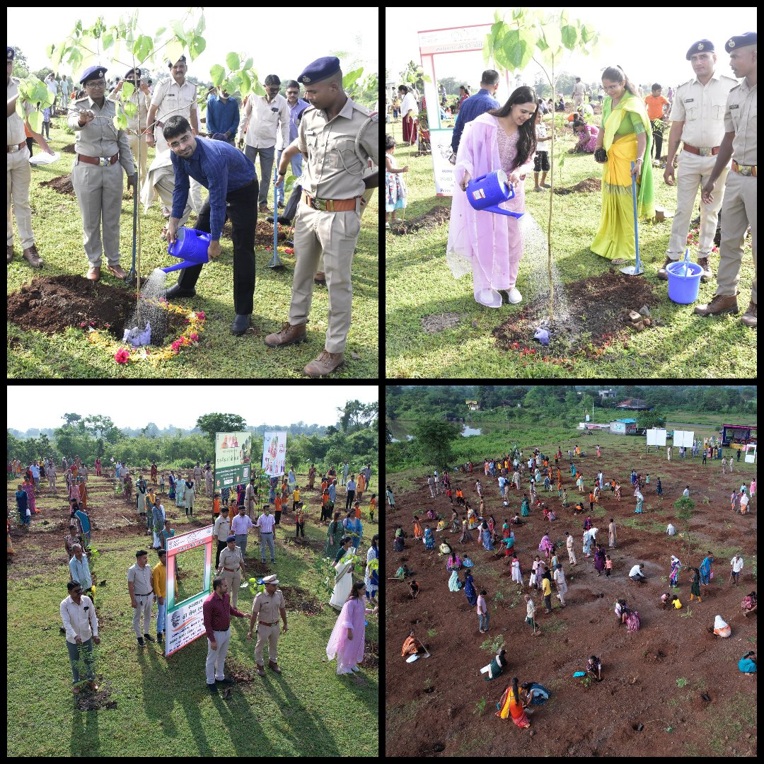 માન. પ્રધાનમંત્રીશ્રી દ્વારા શરૂ કરવામાં આવેલ “એક પેડ માં કે નામ” કાર્યક્રમ અંતર્ગત આજરોજ માન. કલેક્ટરશ્રી,તાપીનાઓના નેતૃત્વમાં મોજે: ડુંગરગામ, તા. વ્યારા ખાતે ફ્લેગ ઓફ કાર્યક્રમ  યોજાયો, જેમાં ૧૦૦૧ વૃક્ષોનું વૃક્ષારોપણ કરવામાં આવ્યુ.
#EkPedMaakeNaam