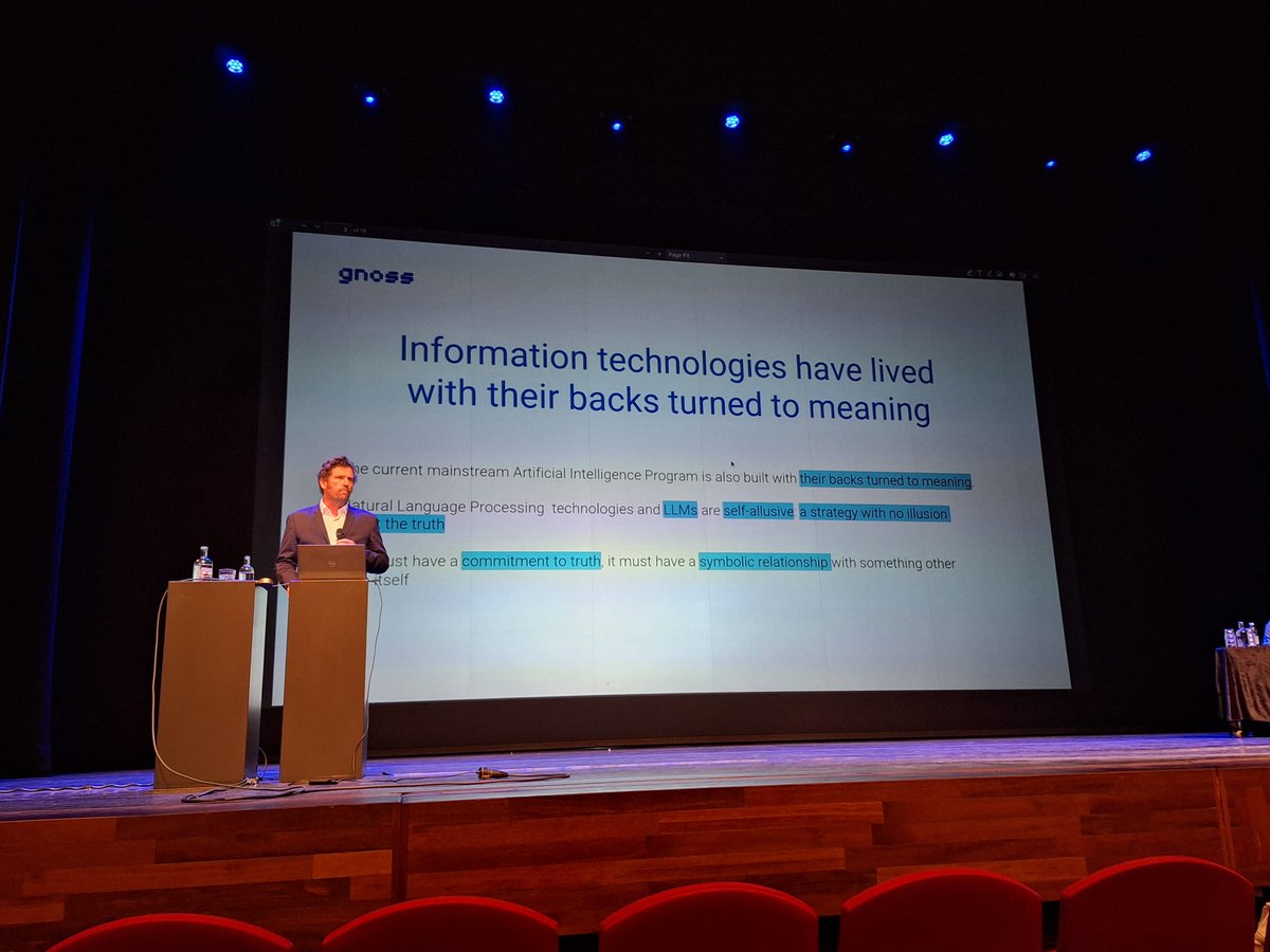 dbpedia's tweet image. The first presentation of this session is held by Ricardo Alonso Maturana from @EquipoGNOSS with “Truth and reality in the early deployment of the AI Society. About explainable AI and the role of Large, Global, Unified Knowledge Graphs.”. #DBpediaDay #SemanticsConf  #SemanticWeb