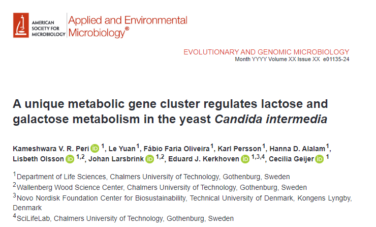 Check out the latest paper from our division: 
A unique metabolic gene cluster regulates lactose and galactose metabolism in the yeast Candida intermedia | Applied and Environmental Microbiology journals.asm.org/doi/full/10.11…