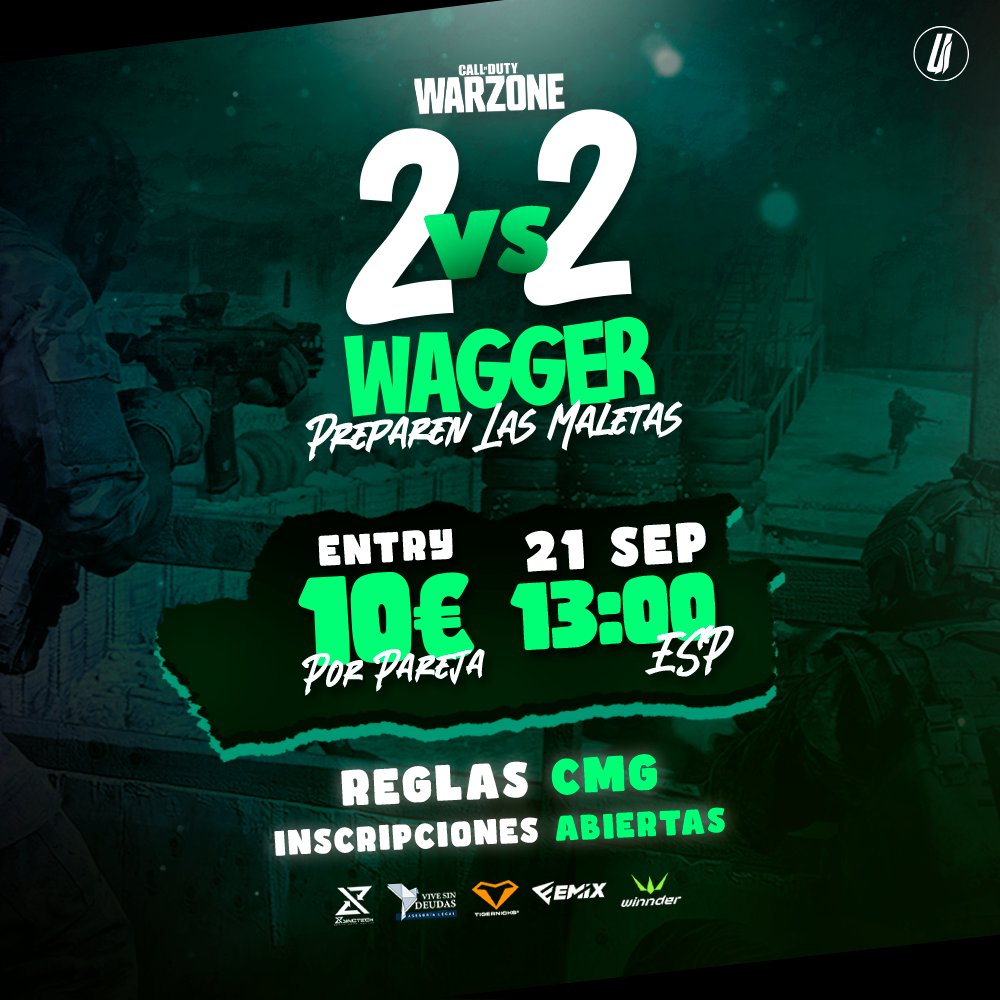 Ultra Instinct (@ultrainstinctes) on Twitter photo ððððððð / ð ðð ð - ðððððððð ððð ððððððð
¡Torneo de #warzone este mismo finde! Vente y pásatelo genial ð¥³
ð¶ | Entry 10â¬/pareja
â° | Sábado a las 13:00h ðªðž
ð | Reglas CMG
ð | Inscripción por nuestro discord
#FeelUltraInstinct ððððððð / ð ðð ð - ðððððððð ððð ððððððð
¡Torneo de #warzone este mismo finde! Vente y pásatelo genial ð¥³
ð¶ | Entry 10â¬/pareja
â° | Sábado a las 13:00h ðªðž
ð | Reglas CMG
ð | Inscripción por nuestro discord
#FeelUltraInstinct