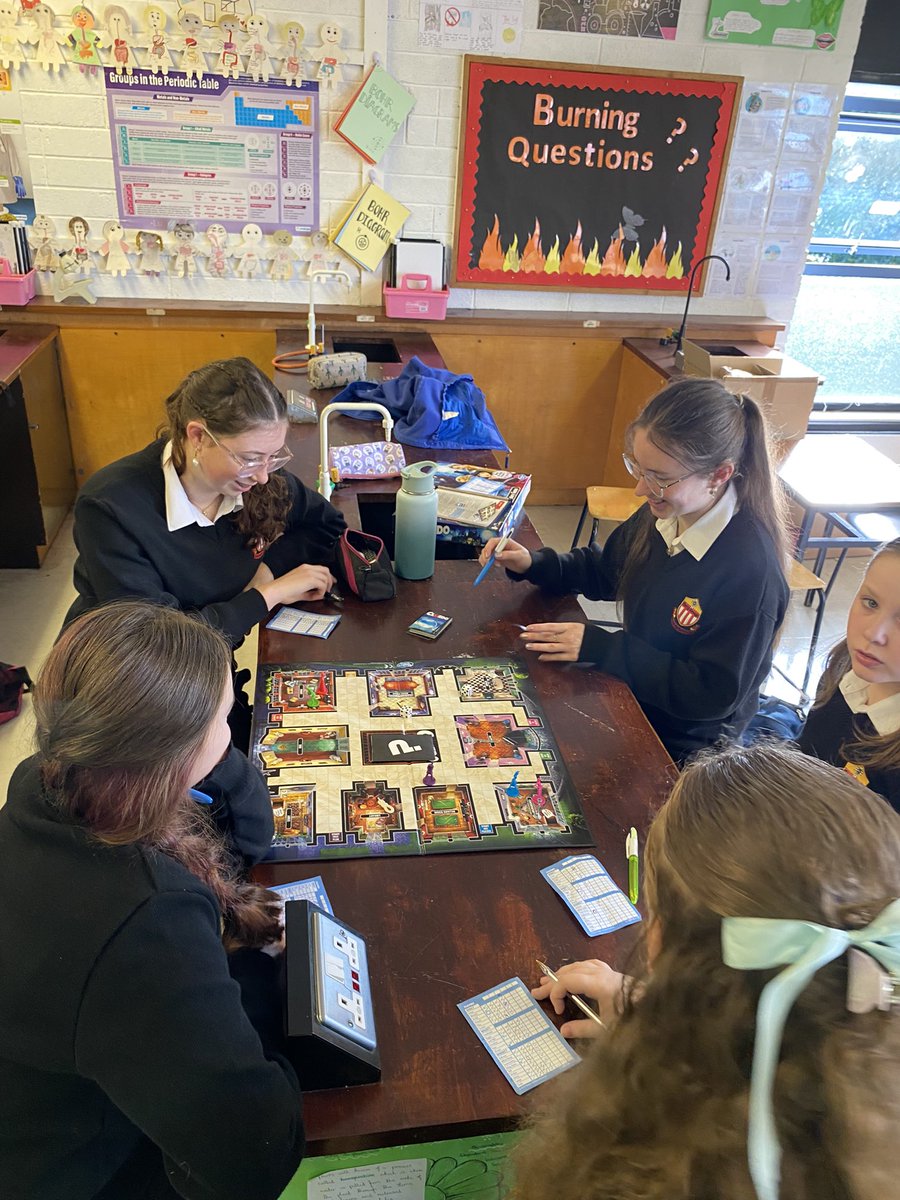 StMarysNenagh's tweet photo. TY Chemistry kicked off their module in a fun way, sharpening their deductive reasoning skills by playing Cluedo! π΅οΈββοΈπ A great start to critical thinking and problem-solving this term. π§ͺ #TYChemistry #DeductiveReasoning #CluedoSkills #LearningThroughFun https://t.co/joG3FMO4Wm