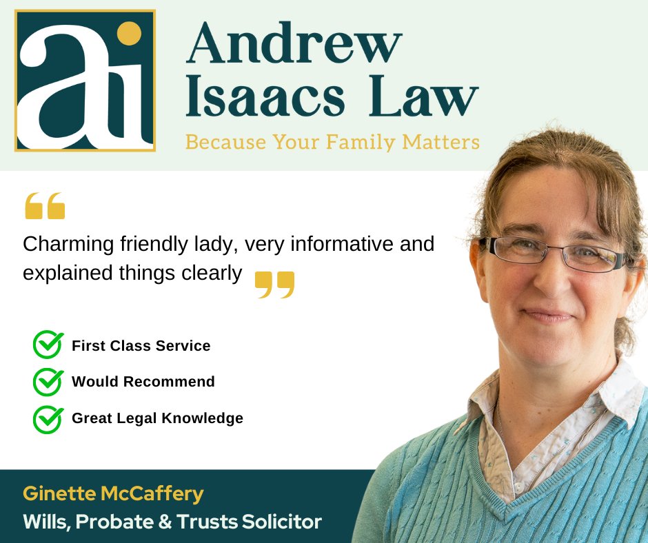 Another Five Star Review just in for our Ginette McCaffery, Wills Probate and Trusts Solicitor based in Doncaster.

Well done Ginette!

#clientreview #happyclient #willsandprobate