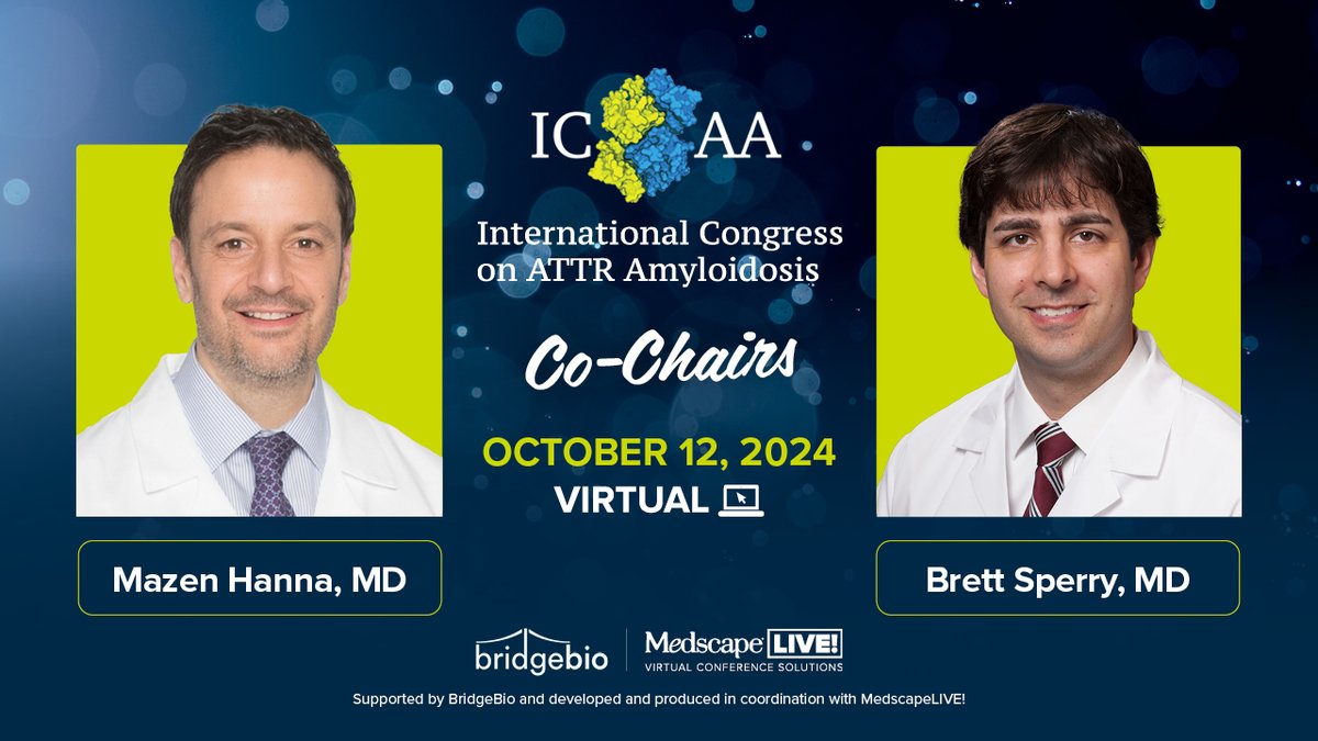theheartorg | Medscape (@theheartorg) on Twitter photo 🚨 DON'T MISS: The 3rd International Congress on ATTR Amyloidosis.
📝 Join our interactive expert-led session with <a href="/maz_hanna/">Mazen Hanna</a> and <a href="/BrettSperryMD/">Brett Sperry, MD</a>.
💥 Click here now: ms.spr.ly/6011m8lHl
#ICAAlive24 🚨 DON'T MISS: The 3rd International Congress on ATTR Amyloidosis.
📝 Join our interactive expert-led session with <a href="/maz_hanna/">Mazen Hanna</a> and <a href="/BrettSperryMD/">Brett Sperry, MD</a>.
💥 Click here now: ms.spr.ly/6011m8lHl
#ICAAlive24