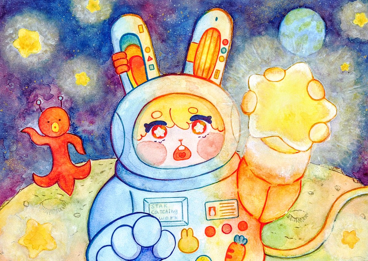 🌕️ 🐰 🌟

#イラスト
