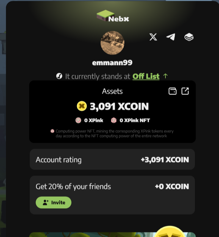 emmann99's tweet photo. I just claimed 3,091 XCOIN! What about you? 
Rate your profile and claim your free $XCOIN #NebX #airdrop now! 👇👇👇
https://t.co/fyD8HYYcgL https://t.co/RWargI1w4u
