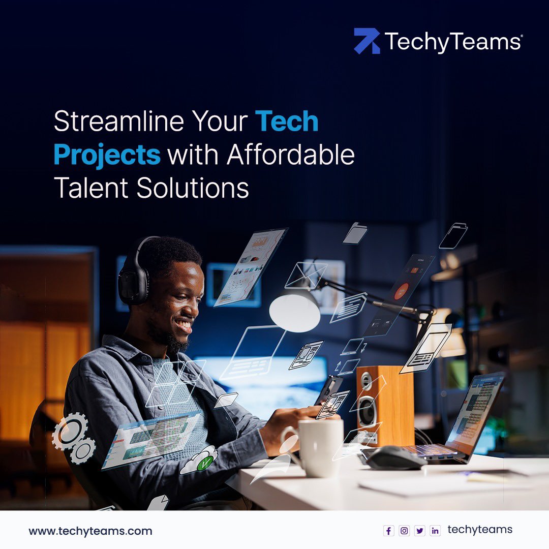 Techyteams's tweet image. TechyTeams provides access to a pool of affordable tech talent to streamline your workflow and boost your projects.

From developers to designers, we have the perfect fit for your needs.

Sign up today at techyteams.com and focus on what matters

#techyteams 
#techy