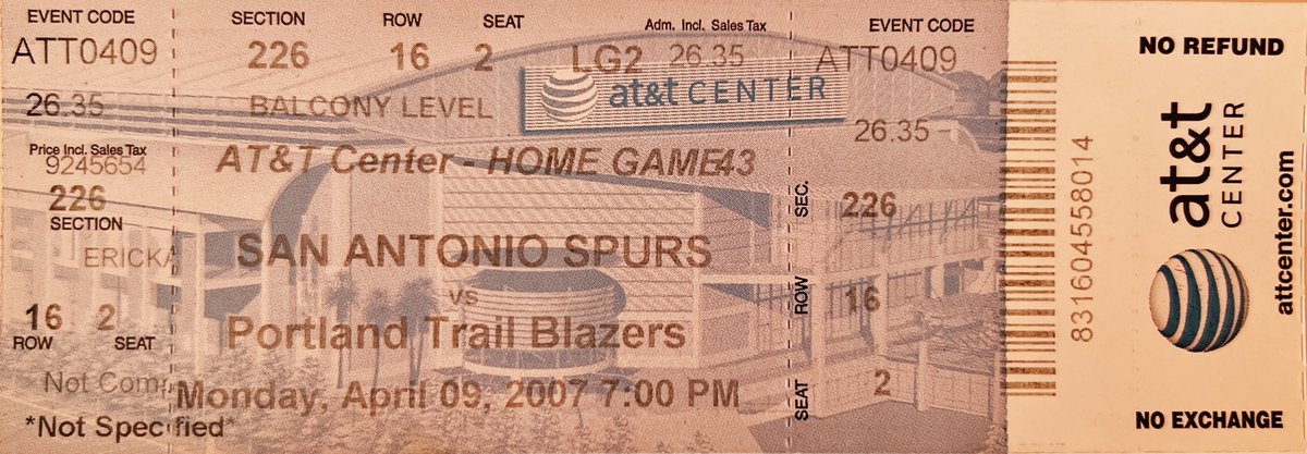 Vazquezball_USA's tweet photo. En @entradasNBA...¡Menuda plantilla la de los #TrailBlazers de la temporada 2006-07! San Antonio hizo de testigo de la presencia de
@SergioRodriguez
y #LaMarcusAldridge (sus años de 'rookie'), futuro #HeadCoach Ime Udoka y #ZachRandolph sobre el parquet del #ATTCenter. https://t.co/FixkZSgiRv