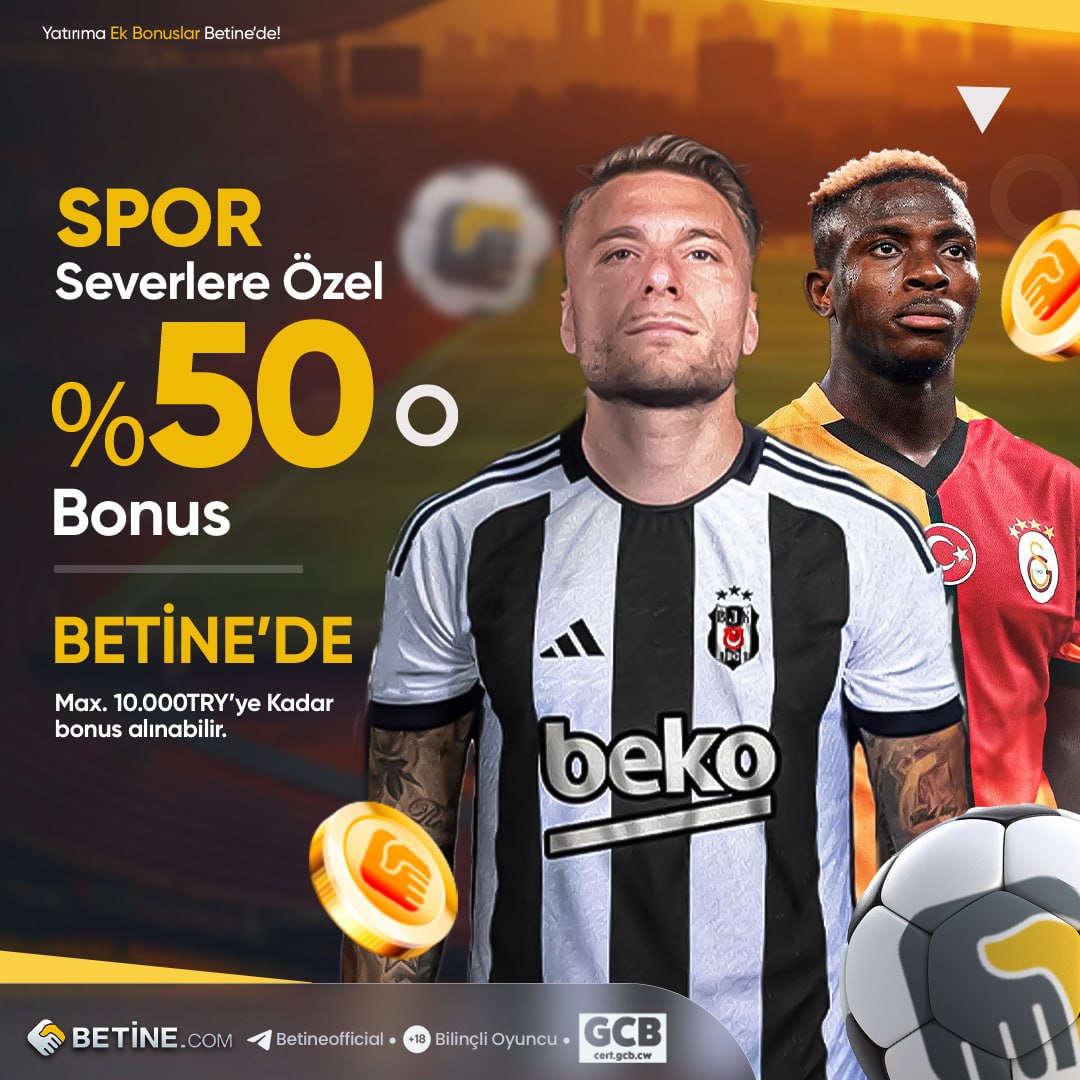 #Betine
 
👉 %50 SPOR BONUSU İLE KAZANMAYA HAZIR MISINIZ?

😎 50.000₺'ye kadar ekstra kazanç fırsatı

🔥 +300 seçenek ile yüksek oranlar Betine'den 

Detaylı Bilgi ve Giriş İçin : bt.t2m.io/ZMyzj6R
Telegram Adresimiz : t.me/betineofficial

#Betinecom #Betinegiris