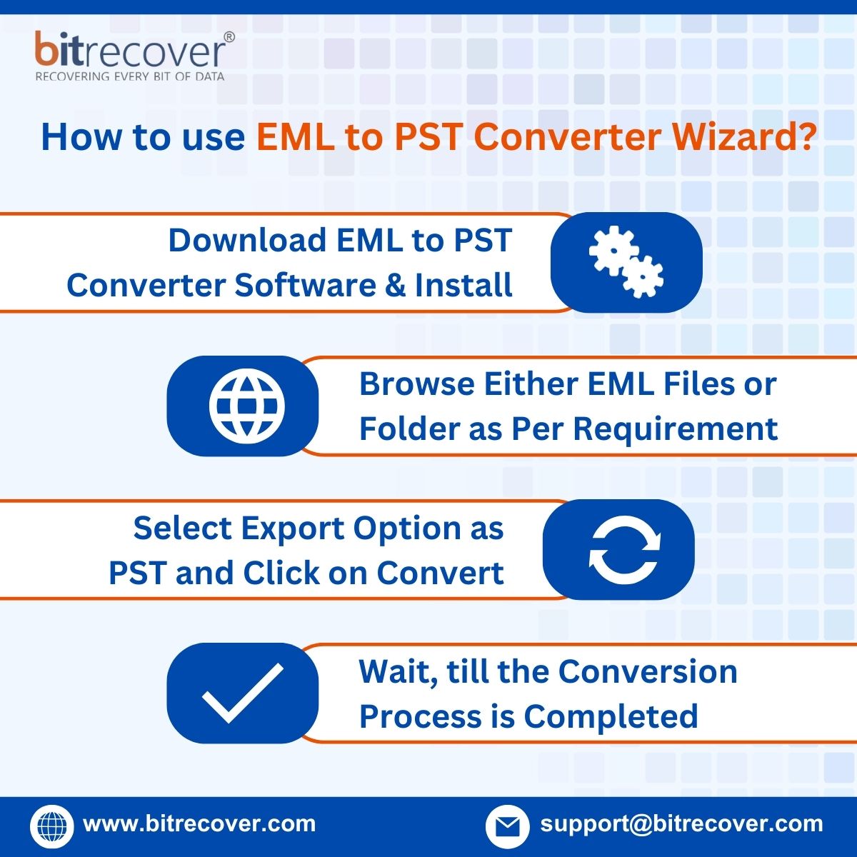 bitrecovers's tweet image. Say goodbye to complex conversions with BitRecover’s EML to PST Converter Wizard! bitrecover.com/eml-to-pst/
you can easily convert your EML files to PST with just a few clicks. Fast, efficient, and designed for simplicity—download now!
#BitRecover #EMLtoPST #PSTConverter