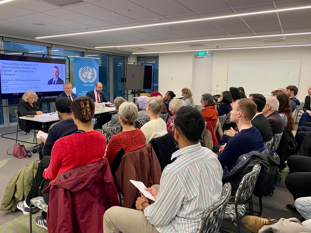 Last night <a href="/UNANZ/">UNA NZ</a> we were pleased to partner with <a href="/NZIIA_Wgtn/">NZIIA Wellington</a> for an interactive dialogue with <a href="/PioSmith_UN/">Pio Smith</a>, Regional Director <a href="/UNFPAAsiaPac/">UNFPA Asia and the Pacific</a>. Appreciated opportunity to have wide-ranging conversation on important topic of Inequalities in Sexual and Reproductive Health and Rights.