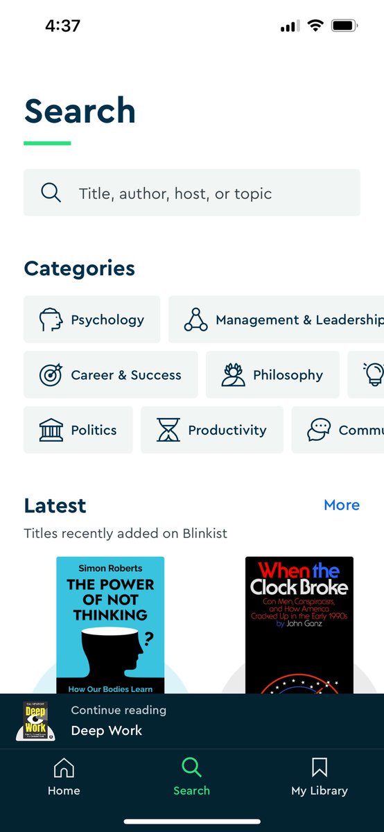 แนะนำแอป #Blinkist แอปที่สรุปหนังสือให้อ่านแบบย่อ ๆ ใช้เวลาเพียงไม่กี่นาทีต่อเล่ม โดยเน้นเนื้อหาสำคัญ ช่วยให้เราประหยัดเวลาได้มากและสามารถอ่านได้หลายเล่ม เหมาะสำหรับคนที่ไม่ค่อยมีเวลาแต่อยากอ่านหนังสือ แนะนำเลย ตอนนี้มีให้ทดลองใช้ฟรี 7 วันด้วยนะ