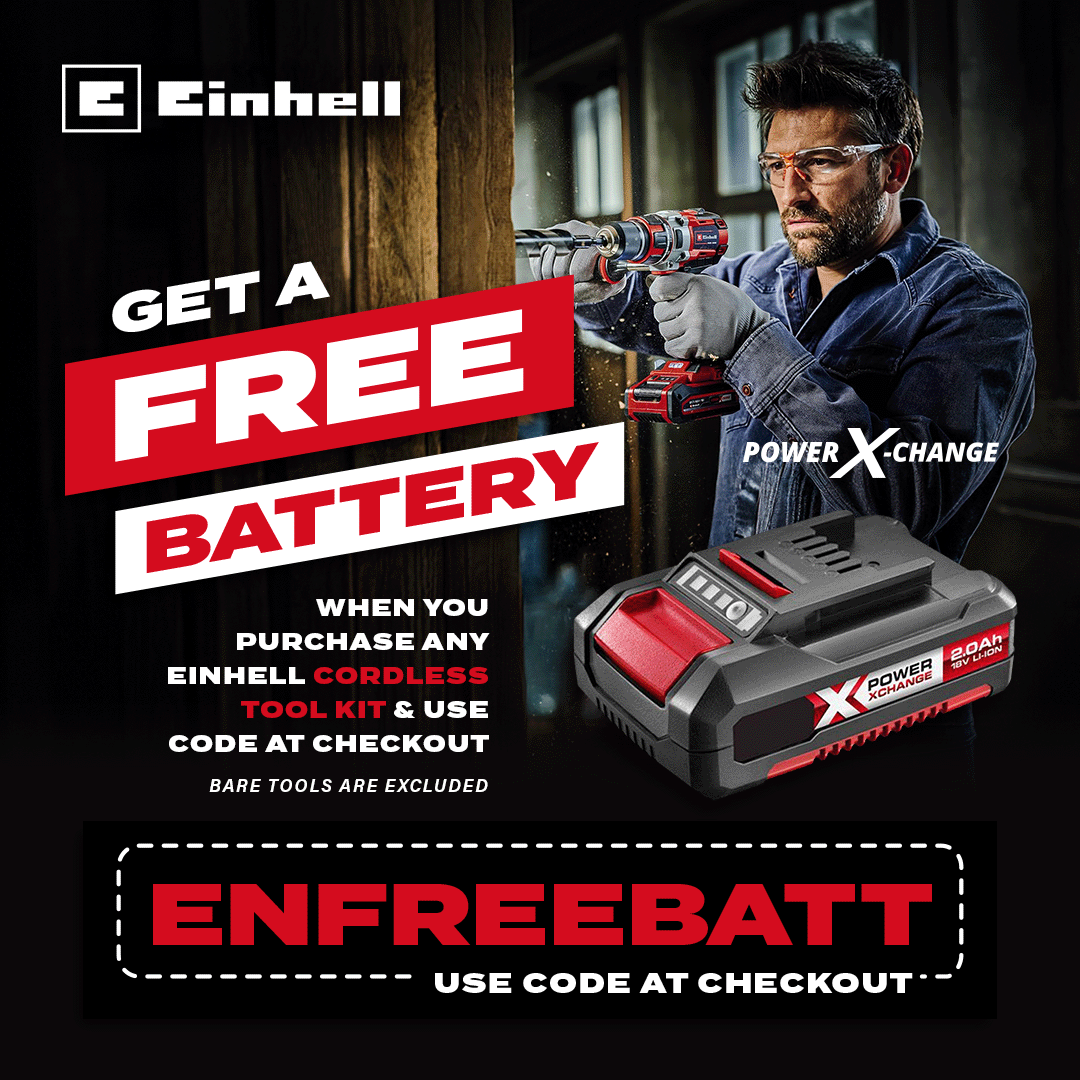 TooledUpDotCom's tweet image. Unleash Unlimited Power with the Einhell FREE Battery! ⚡🔋

Use code ENFREEBATT for exclusive savings 🤑

Shop here: bit.ly/4et1sEz 👈