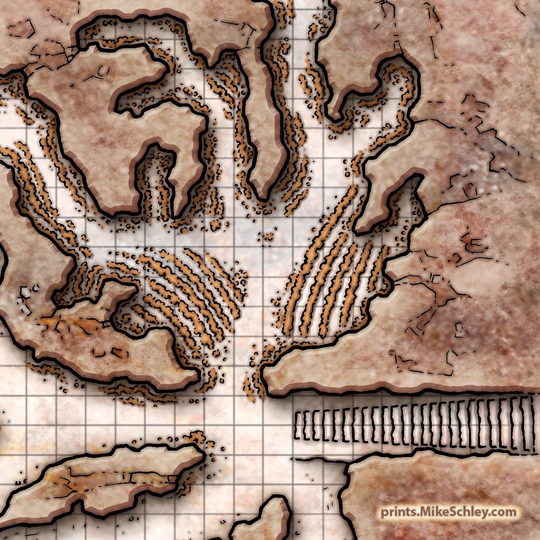 schley's tweet image. Descend the staircase &amp;amp; discover what lurks there in the darkness… waiting. Here’s a detail shot of the entryway into the Greater Caverns, one of my newest #RPGmaps in Quests from the Infinite Staircase. #DnD

+1 Bonus: code FallQuests = 15% off all art through Oct 1st ‘24.