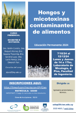 eduperfcien's tweet photo. Estimad@s,  Están abiertas las inscripciones para la pasantía  EP "Hongos y micotoxinas contaminantes de alimentos".  INSCRIPCIONES: https://t.co/0op32MVTkX……………… …hasta el 02 de octubre. Matrícula: $5000 .  Adjuntamos más info. https://t.co/h60y9f9vAn