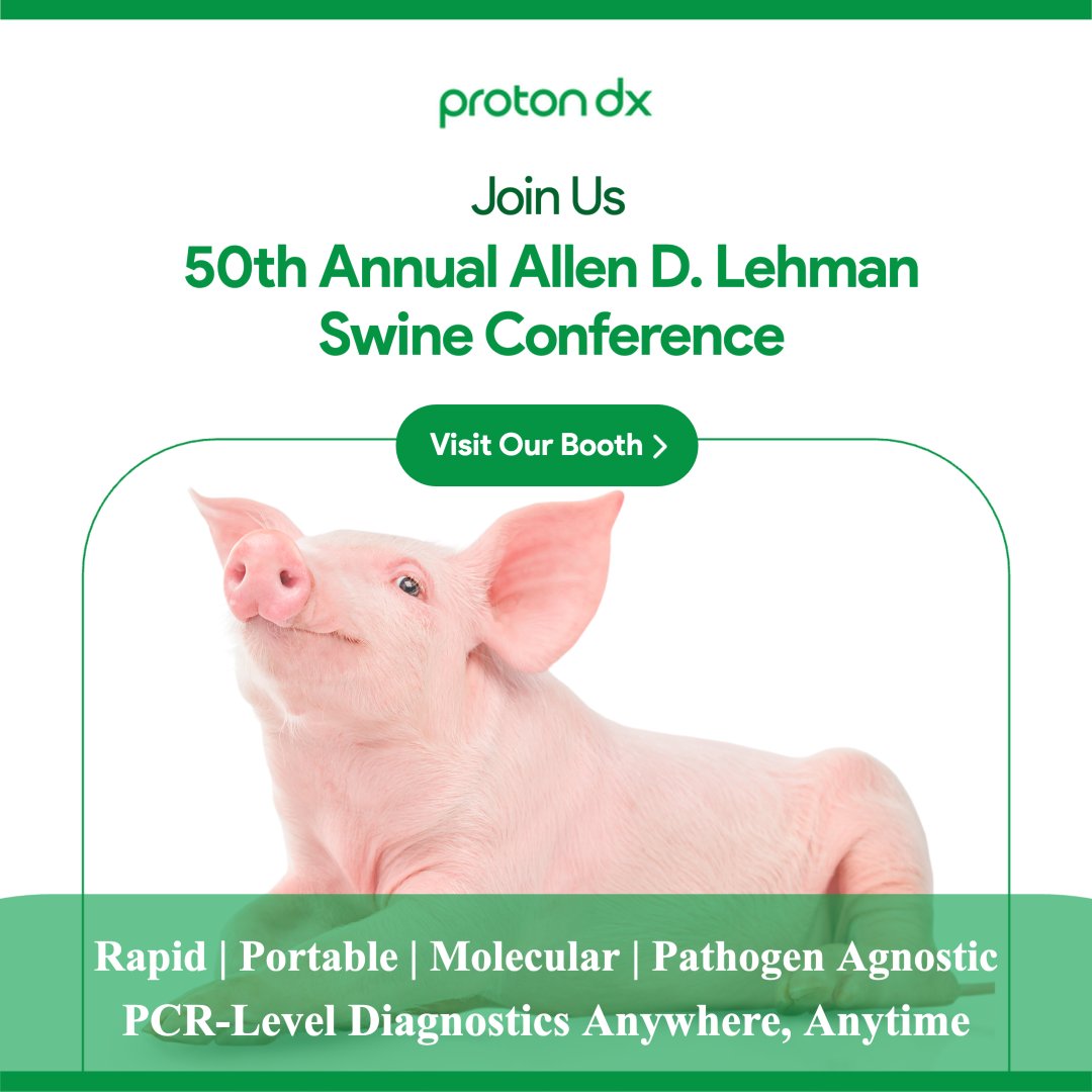 🚨 Big Announcement! 🚨

<a href="/TheRealBobEnck/">Bob Enck</a>  and I are excited to be at the Lehman Swine Conference this year, representing ProtonDx! 🐷 We’ll be showcasing Dragonfly, our ultra-portable diagnostic platform that delivers PCR-level results in under 30 minutes—right at the point of