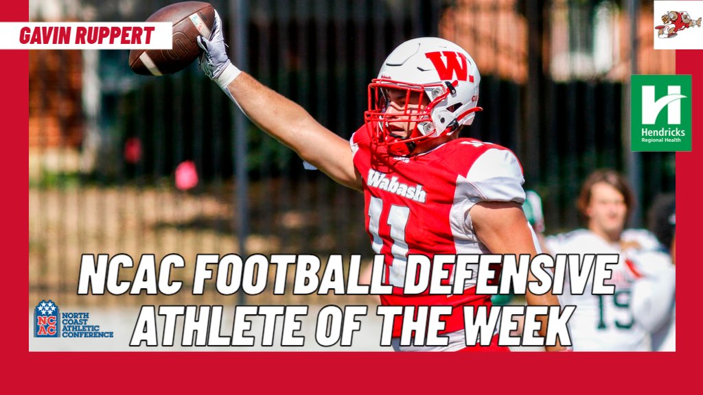 Wabash Athletics (@wabashathletics) on Twitter photo <a href="/WabashFB/">Wabash College Football</a> junior linebacker Gavin Ruppert named the <a href="/NCAC/">NCAC</a> Football Defensive Athlete of Week. Ruppert matched his career-best effort with 18 tackles, including two sacks and five tackles for losses in a 30-13 win over Ohio Wesleyan.
bit.ly/47za1vp
#WAF <a href="/WabashFB/">Wabash College Football</a> junior linebacker Gavin Ruppert named the <a href="/NCAC/">NCAC</a> Football Defensive Athlete of Week. Ruppert matched his career-best effort with 18 tackles, including two sacks and five tackles for losses in a 30-13 win over Ohio Wesleyan.
bit.ly/47za1vp
#WAF