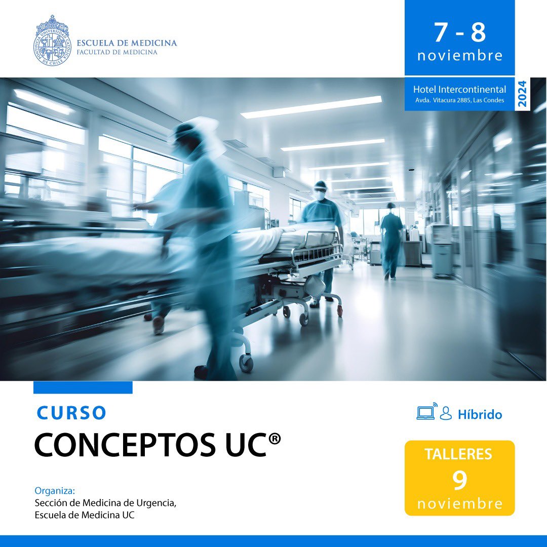 ¡Te presentamos el programa del curso ConceptosUC 2024! Compártelo con tus amigos y no te pierdas la oportunidad de ser parte de este curso de Urgencia.
 ¡Te esperamos! 🇨🇱🇨🇱🇨🇱

bit.ly/3XsxB8z