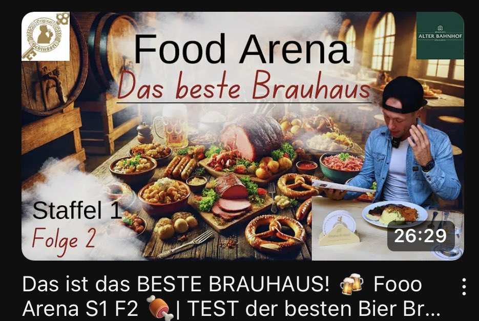 Folge 2 der Food Arena Staffel Beste Brauhaus ist live 😎
youtu.be/7fuCLMR0rOg?si…