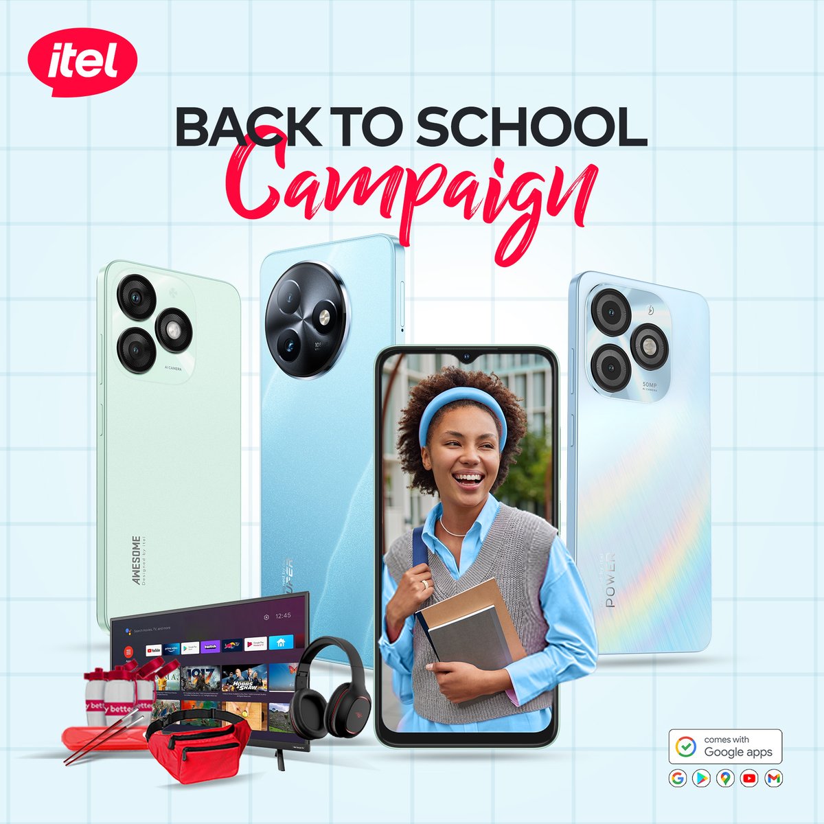 Gear up to success!

Are you ready to go back to school with itelA50 and many other goodies?🤓🤔

He’s what you need to do:

1. Share a photo of your school essentials.
2. Tell us what excites you most about going back to school.
3. Use the hashtag #itelBackToSchool
4. Tag