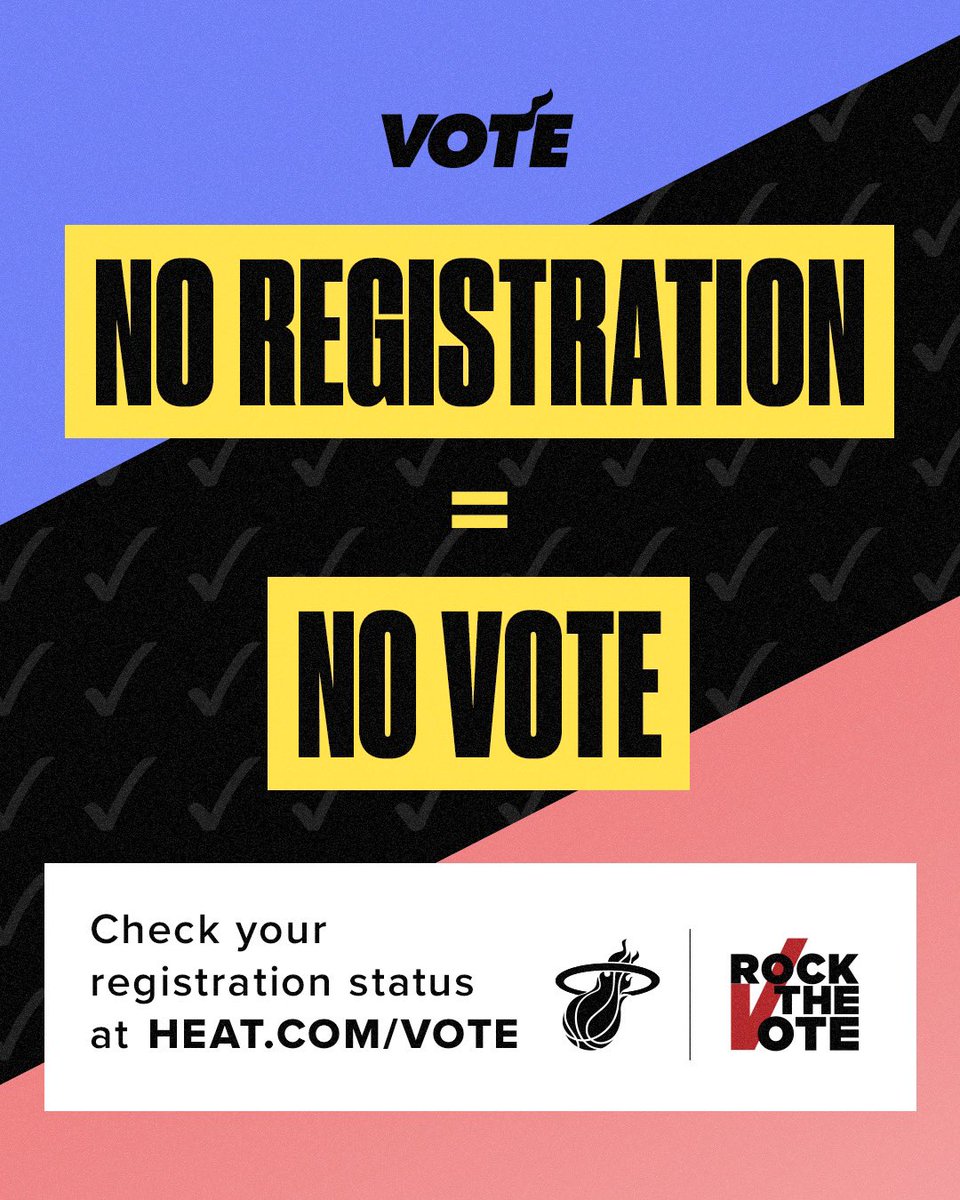 It’s #NationalVoterRegistrationDay, are you registered to vote? Check your status - HEAT.com/vote