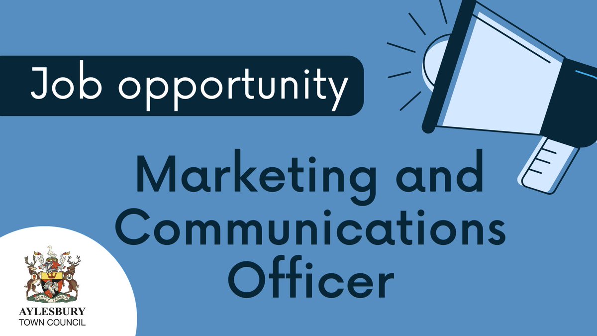 📍 Job opportunity: Marketing &amp; Communications Officer

Help us increase awareness of our services, events and projects. You'll coordinate our media and communications including website, PR, newsletters, social media &amp; Aylesbury Town Matters magazine. 📝 bit.ly/3TvD8tM
