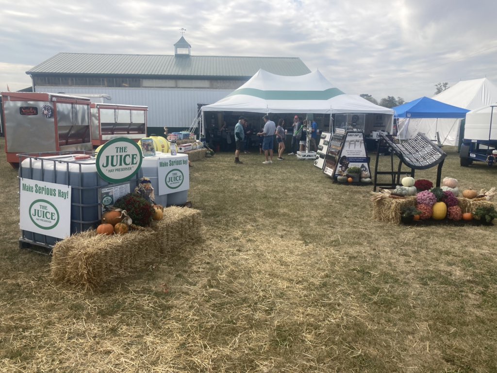 NuhnForage's tweet image. Happy to support our Dealer Lanigan Ag Supply at the Farm Science Review in Ohio. Come check us out at 618 Soybean Avenue. #FSR24 #makeserioushay #thejuice #hay2024 #juicekeepitcool