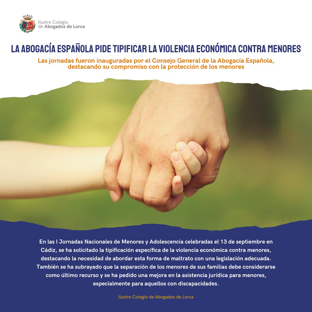 icalorca's tweet image. El 13 de septiembre en Cádiz, se pidió legislación específica para la violencia económica contra menores y que la separación familiar sea el último recurso. Se buscan medidas que fortalezcan la protección infantil y mejoren la justicia para menores. ⚖️👶